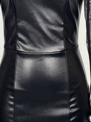 black bodycon dress with mini and pullover