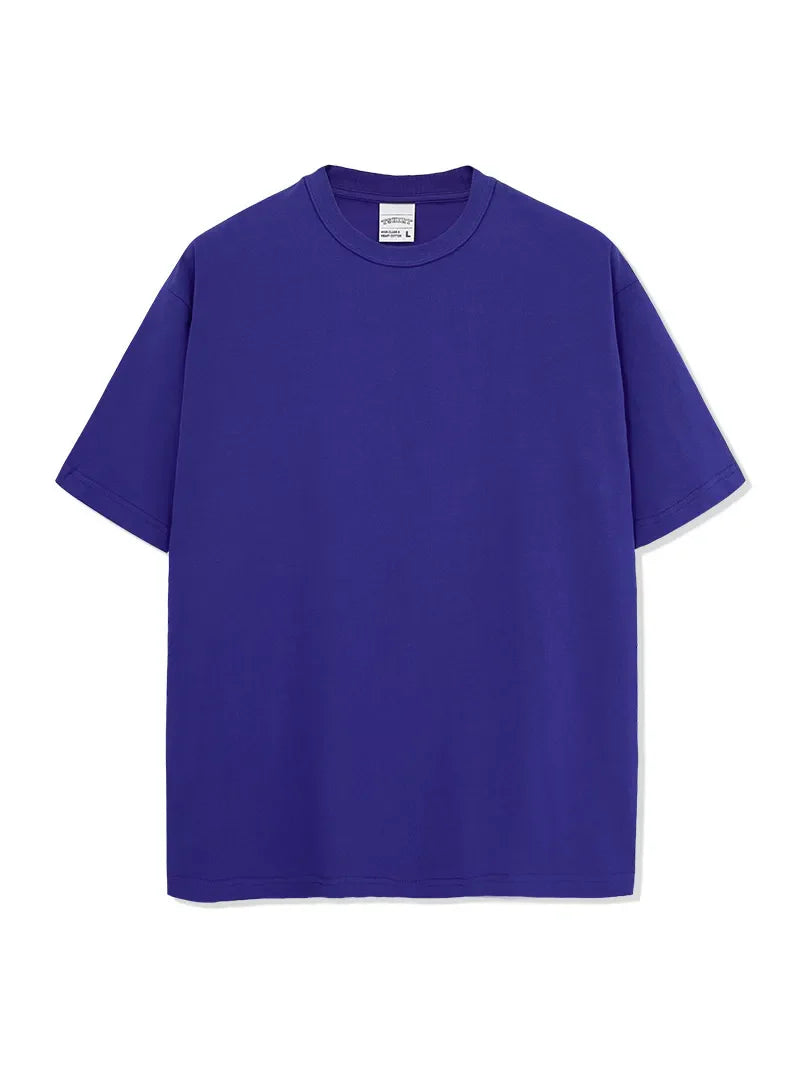 Oversized crew neck t-shirt in Dark Blue with short sleeves and a relaxed fit.