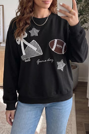 Black relaxed sweatshirt with crew neck