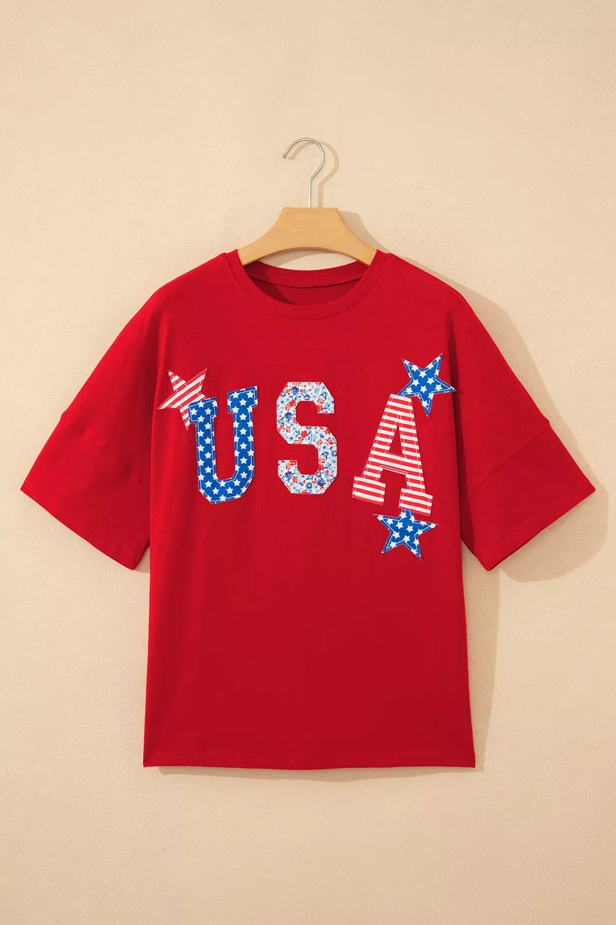 Patriotic Usa Embroidered Short Sleeve T-shirt option 3
