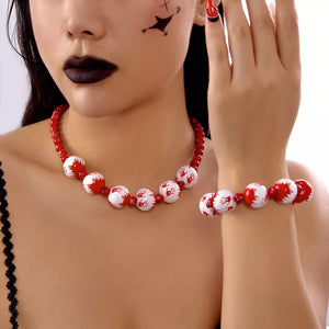 jewelry set in red featuring 2-piece set and strand fit