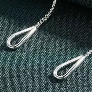 silver earrings with dangle and threader