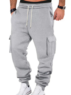 joggers in light grey featuring drawstring and tapered fit