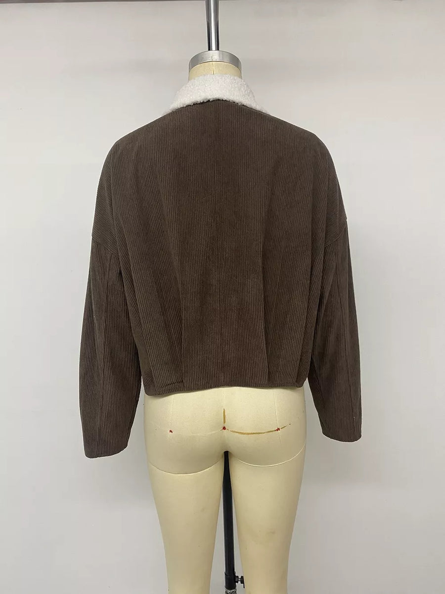dark brown trucker jacket
