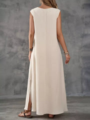 Apricot maxi dress with maxi and pullover