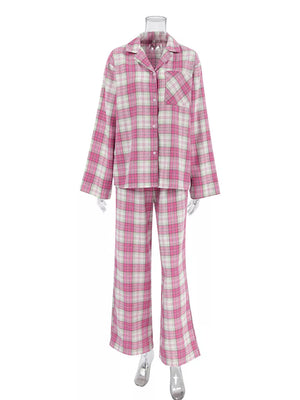 100% polyester Care instructions: Machine wash cold pajama set in Dusty Pink with relaxed silhouette