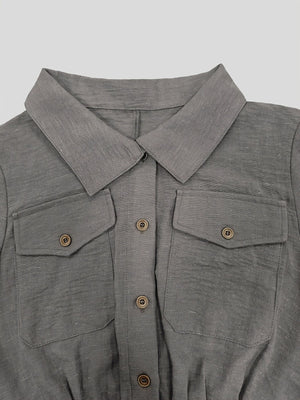 utility jumpsuit in olive green with collared
