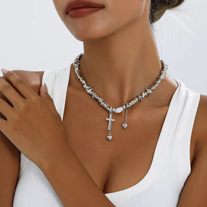 Synthetic Pearl,CCB Care instructions: Avoid wearing during exercise, as sweat w necklace in Silver with regular silhouette