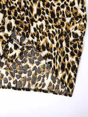 Men's Full Size Leopard Print Short Sleeve Shirt option 7