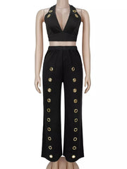 100% polyester Care instructions: Machine wash cold two-piece set in Red with relaxed silhouette