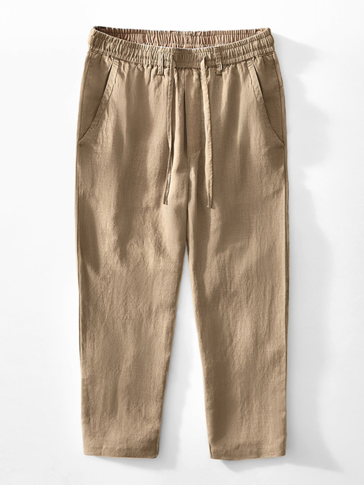 pants in khaki featuring drawstring and relaxed fit