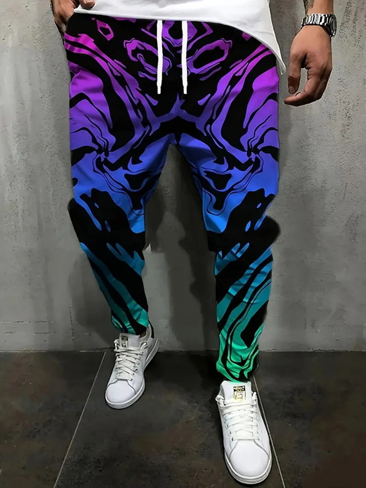 Royal Blue Men's Full Size Drawstring Loose Fit Joggers