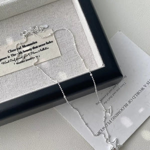 necklace in silver with star and star pendant