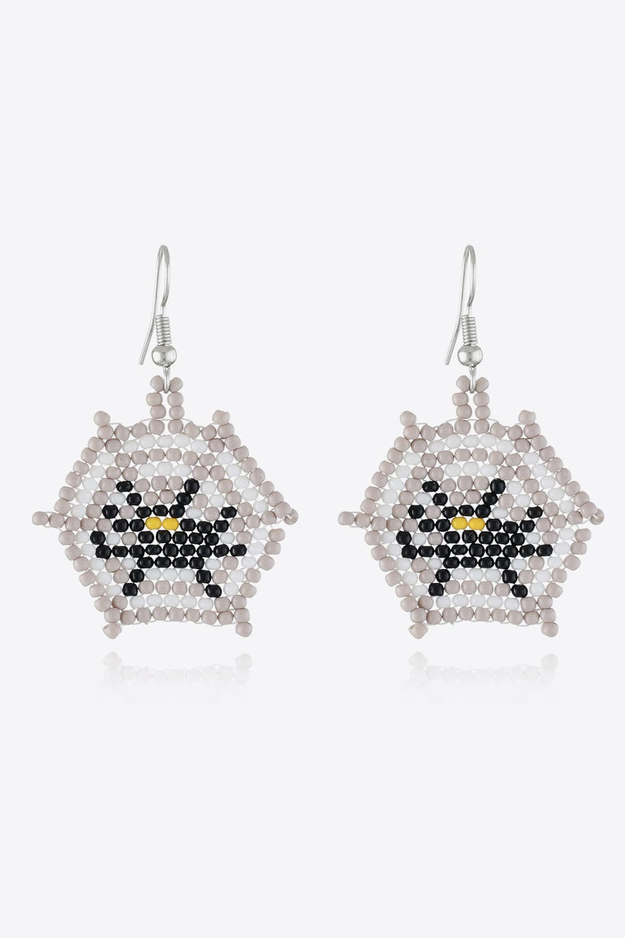 Beaded spiderweb earrings with black spider detail, available in Spider color.