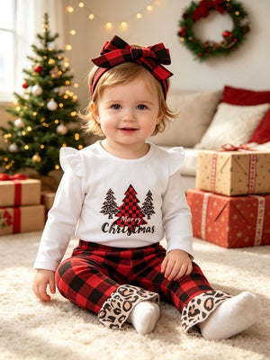 black pajama set featuring graphic print and plaid