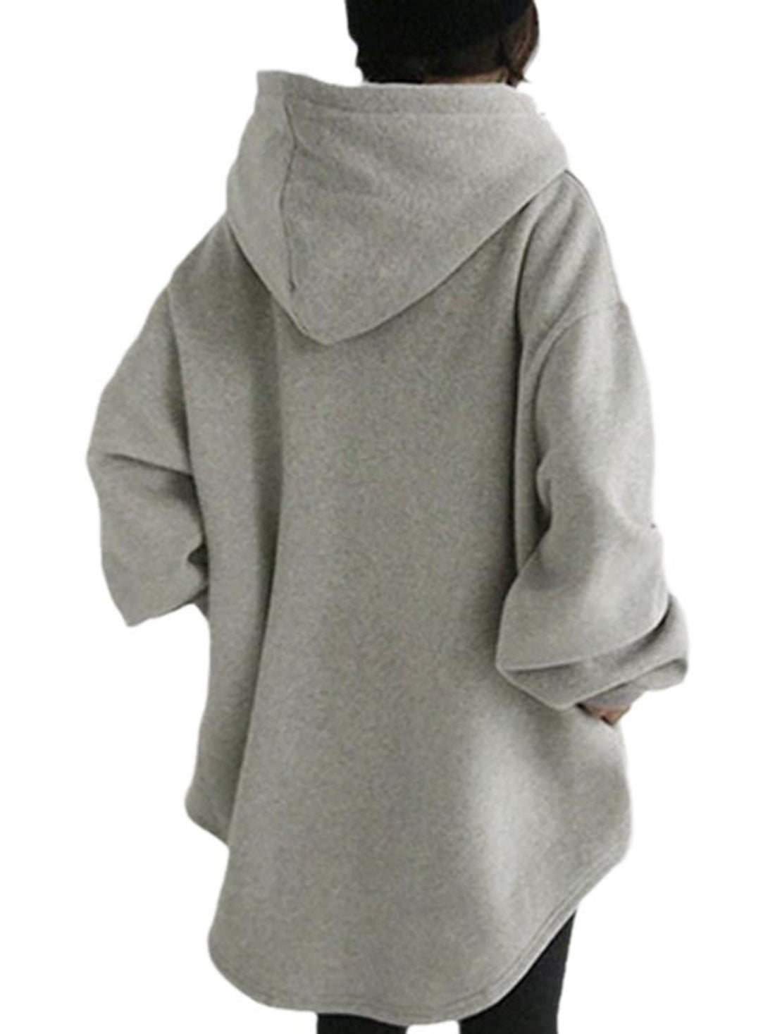 Black oversized pullover hoodie with hooded