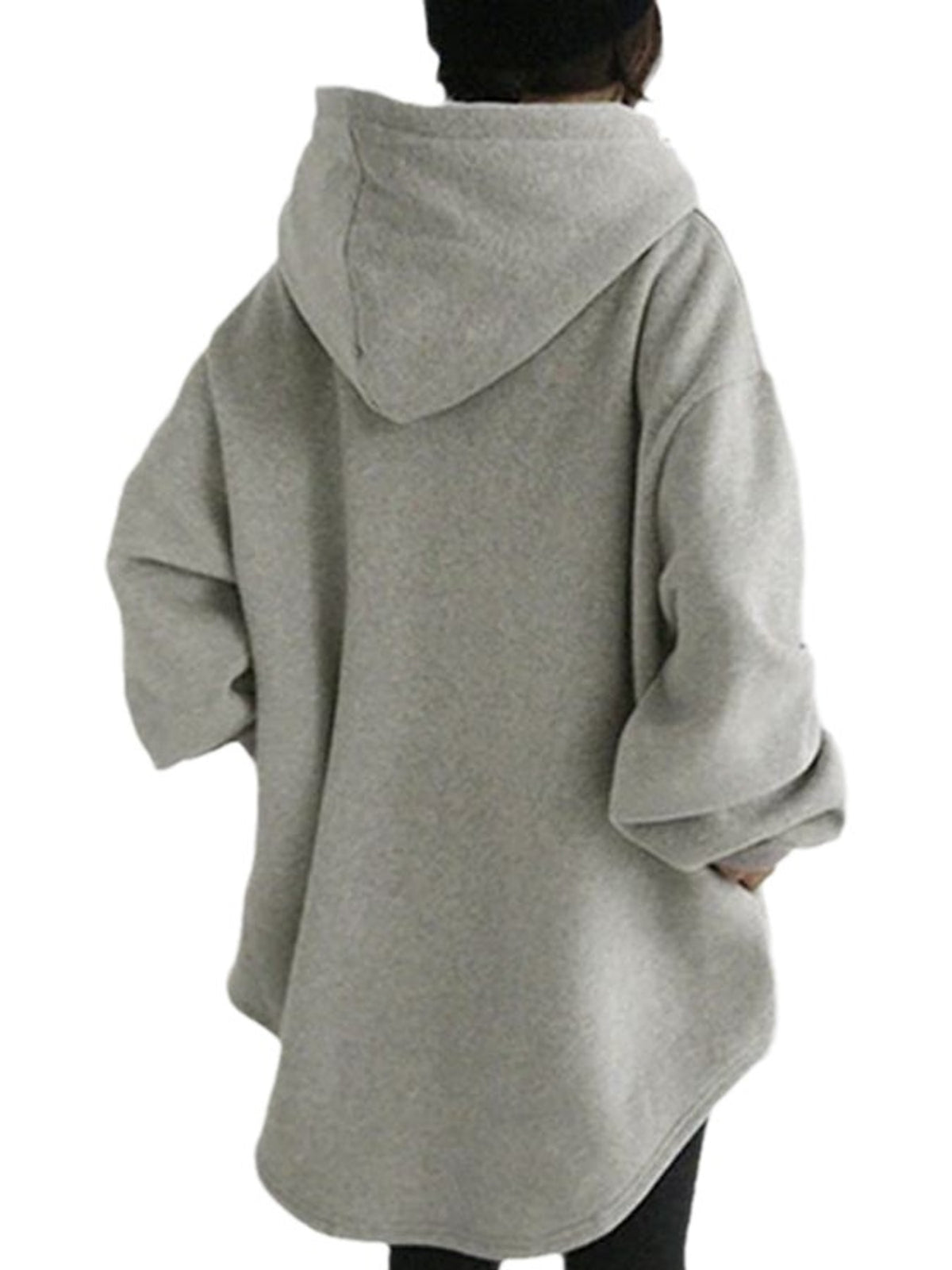 Black oversized pullover hoodie with hooded