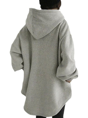 Black oversized pullover hoodie with hooded