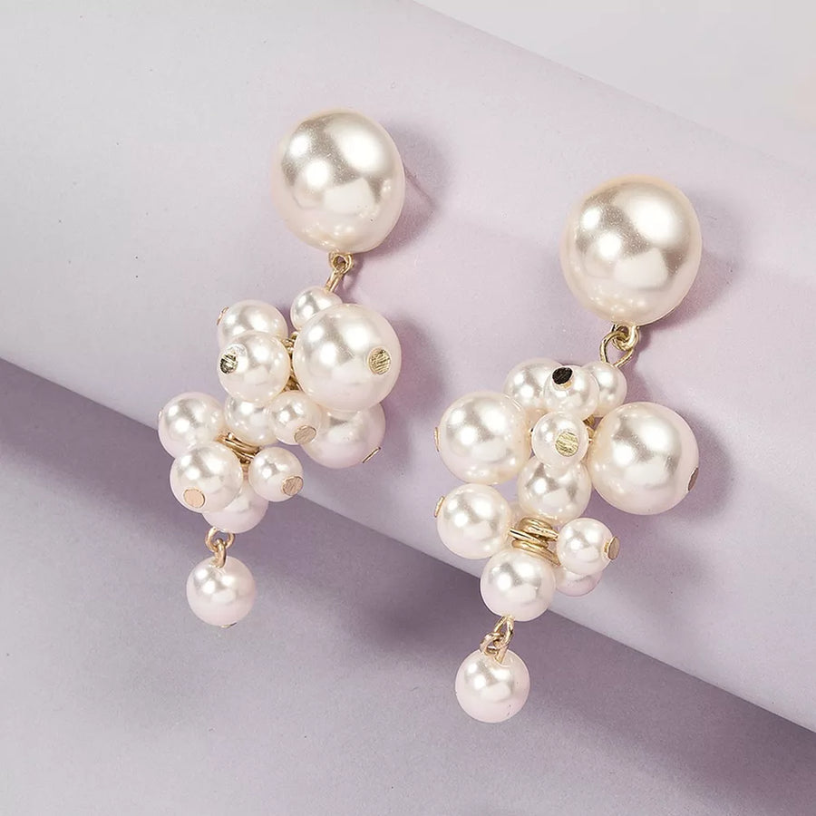 Synthetic Pearl,18K Gold-Plated,Alloy Care instructions: Avoid wearing during ex earrings in gold with dangle silhouette