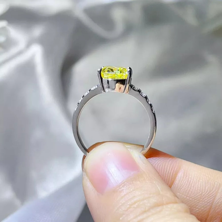 3 Carat Moissanite Oval 925 Sterling Silver Ring in Silver with oval cut stone