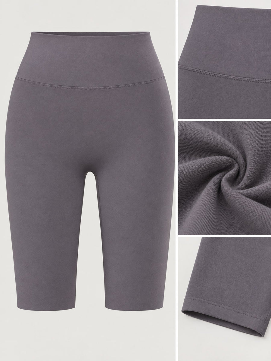 bike shorts in Dark Coffee with high-waisted and bermuda