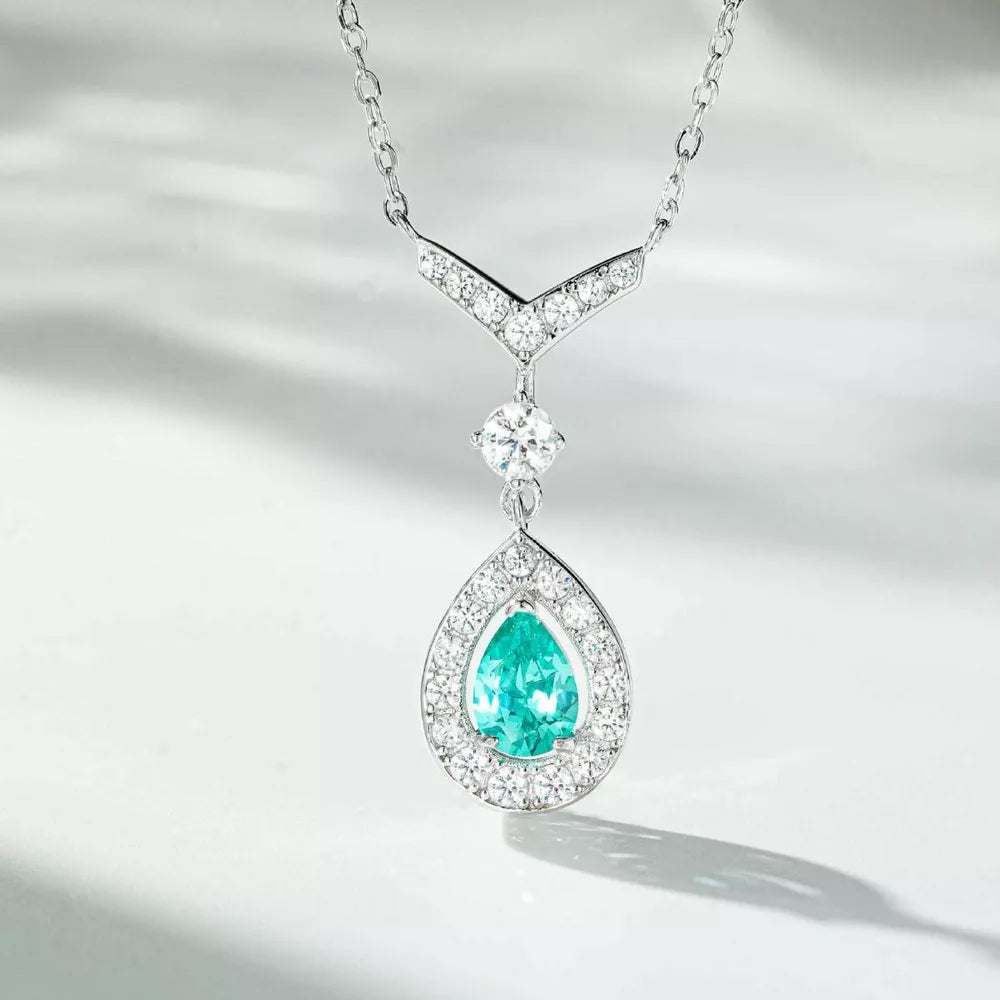 Pastel Blue necklace with short and hook-and-eye