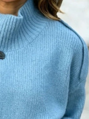 Burgundy relaxed cardigan with mock neck