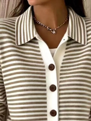 cardigan featuring striped in Pink with 50% cotton, 50% polyester Care instructions: Machine wash cold texture