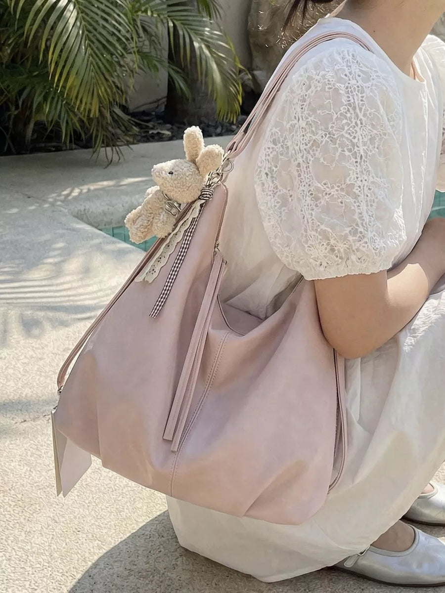 Pink with Adjustable Strap Shoulder Bag