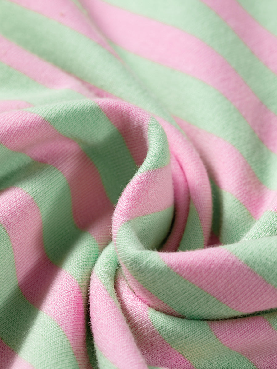 sweatshirt featuring striped in mint green with 95% cotton, 5% elastane Care instructions: Machine wash cold texture