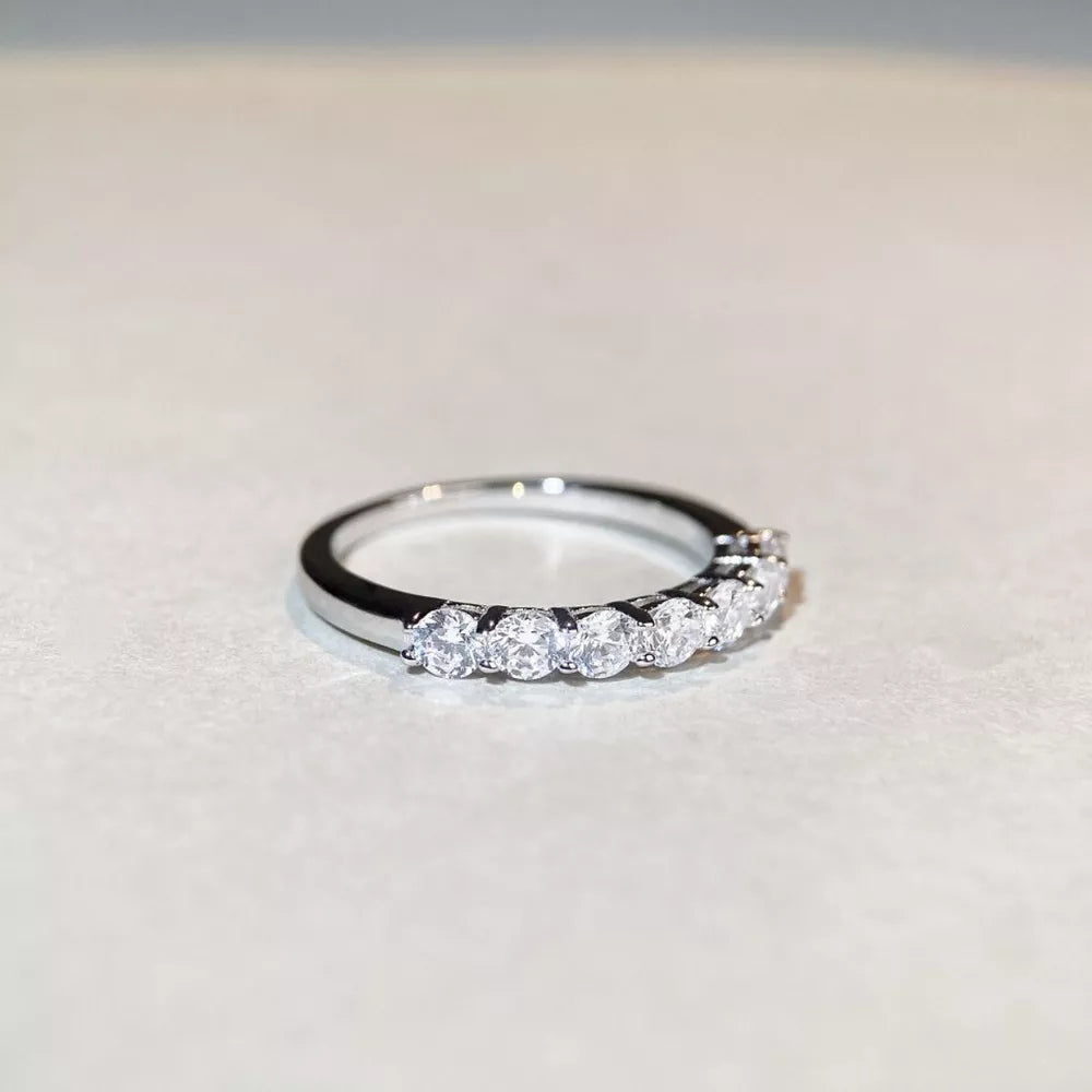 ring in silver featuring gemstone-embellished and band fit