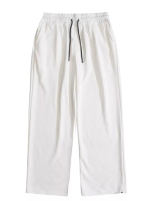 Men's Drawstring Wide Leg Pants in White