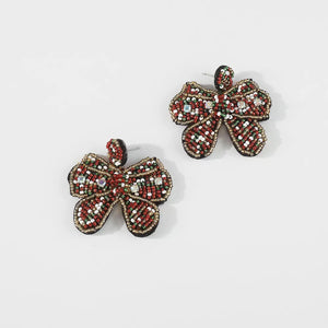 Taupe earrings with short and post-back