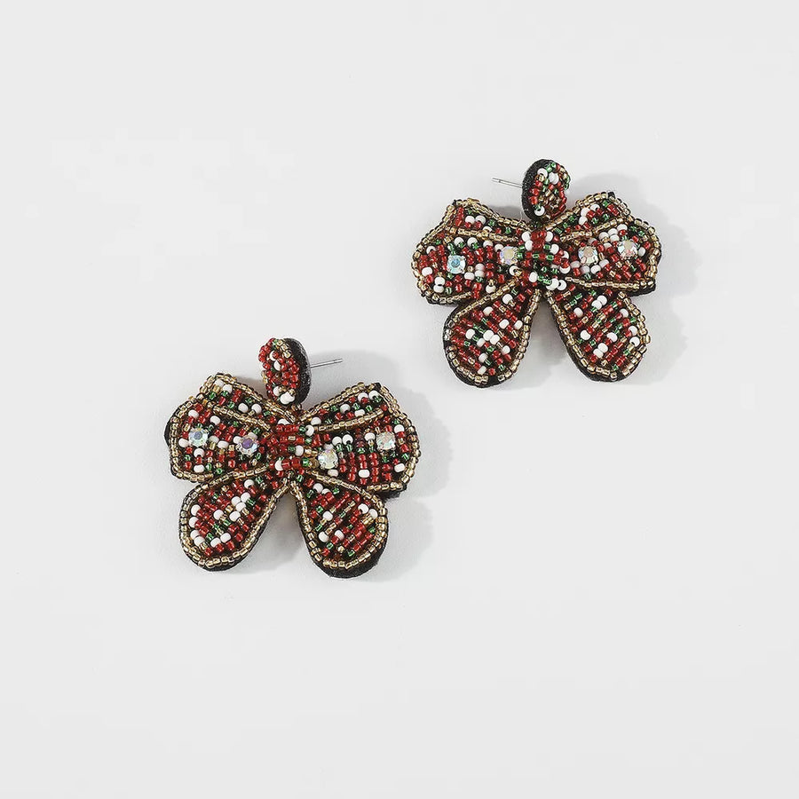 Taupe earrings with short and post-back