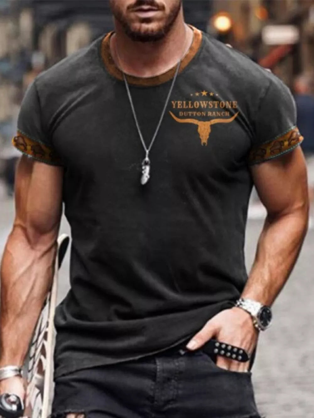 Moss Men's Full Size Round Neck Short Sleeve T-shirt