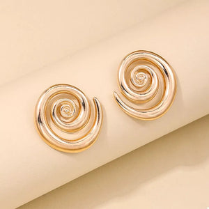 18K Gold-Plated,Zinc alloy Care instructions: Avoid wearing during exercise, as earrings in gold with spiral silhouette