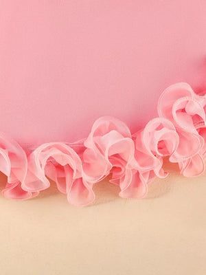 Pink baby cami and skirt set with delicate ruffled trim