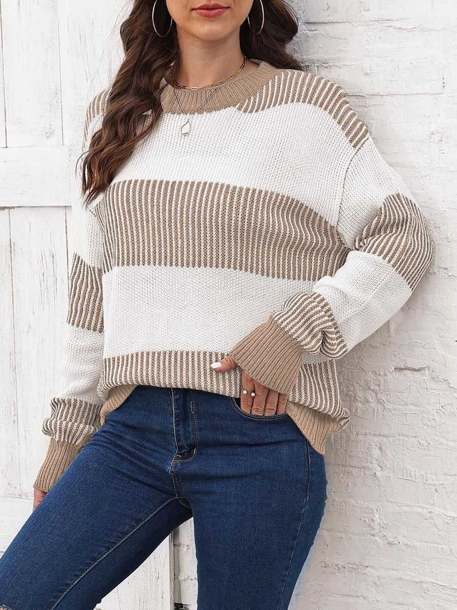red pullover sweater with plus-size and long sleeve