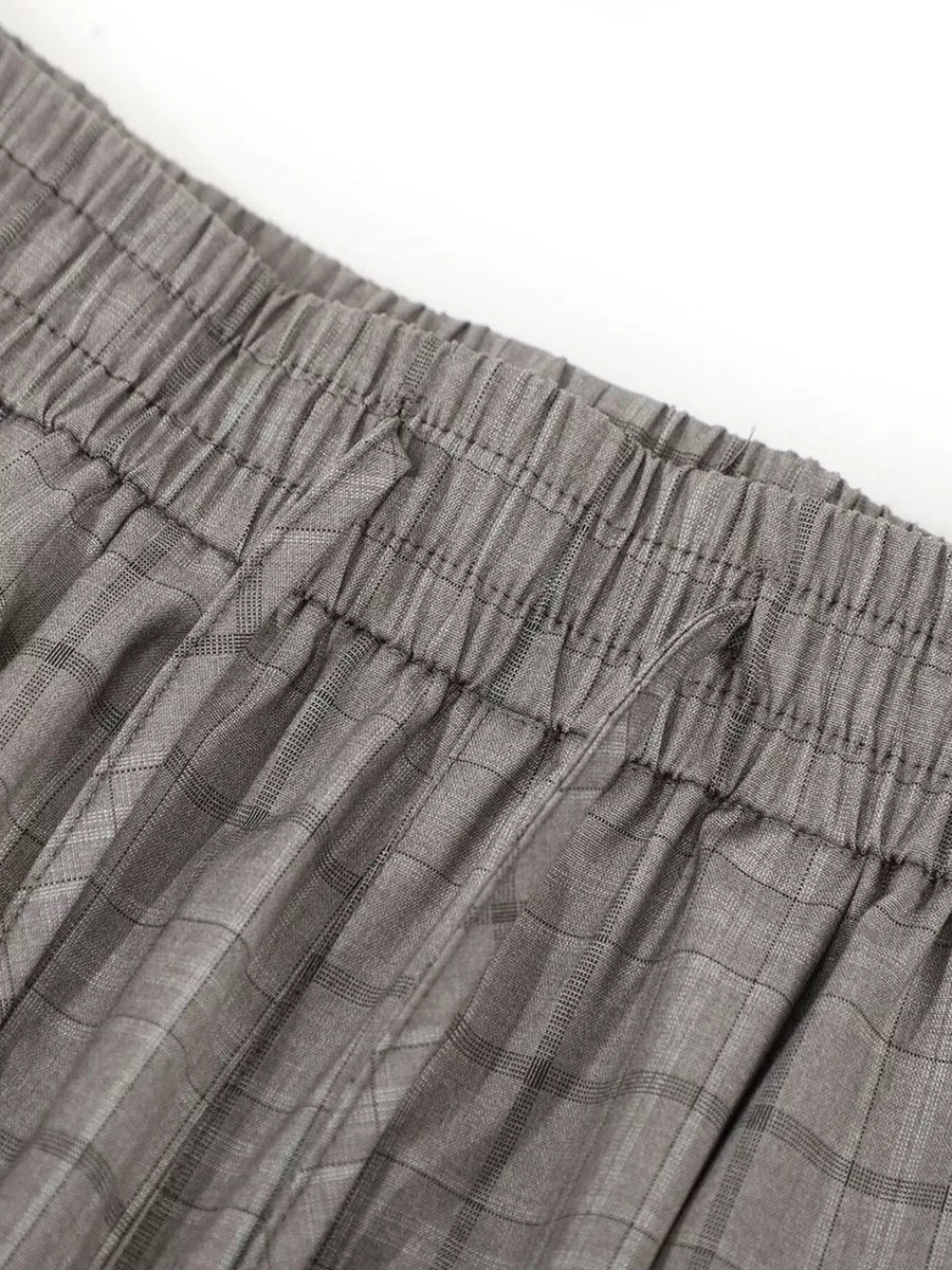 Men's Plaid Wide-leg Pants option 5