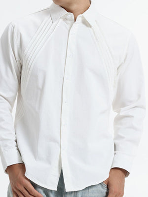 Black regular button-down shirt with collared