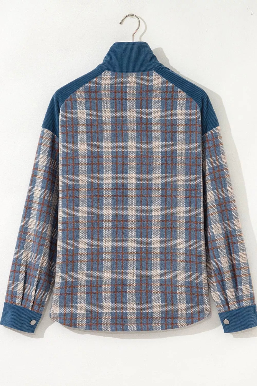 jacket in brown with pocketed and hip-length