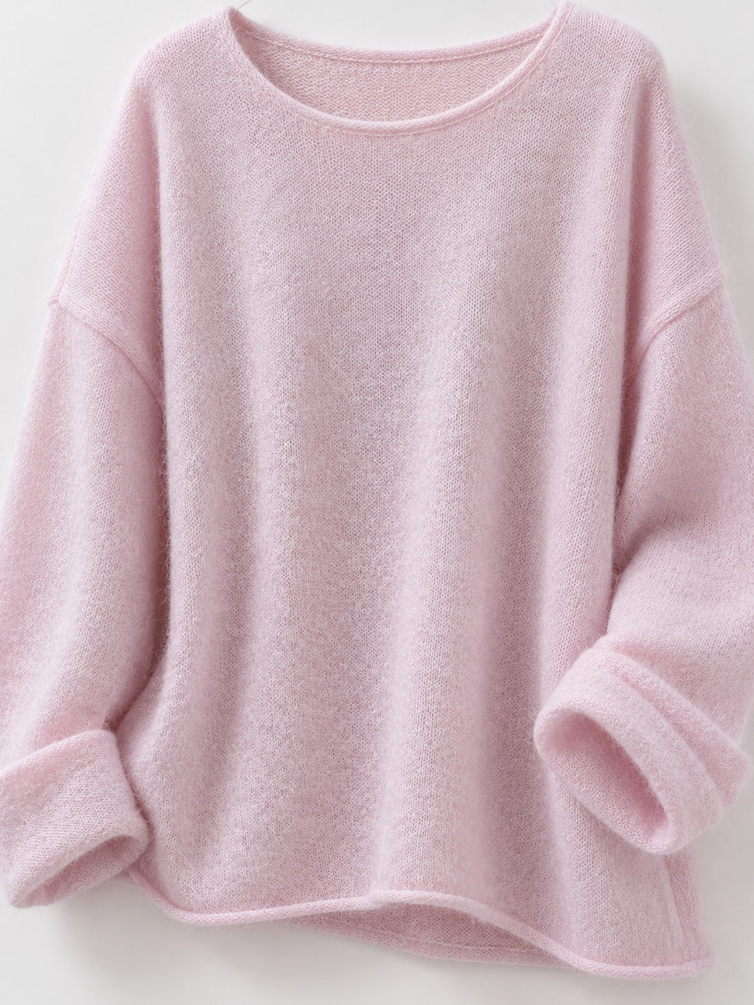 Oversized Knit Sweater in Pink with openwork