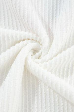 White USA Graphic Ribbed Knit Sweatshirt