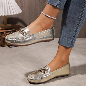 loafers in Gold with round toe and not applicable