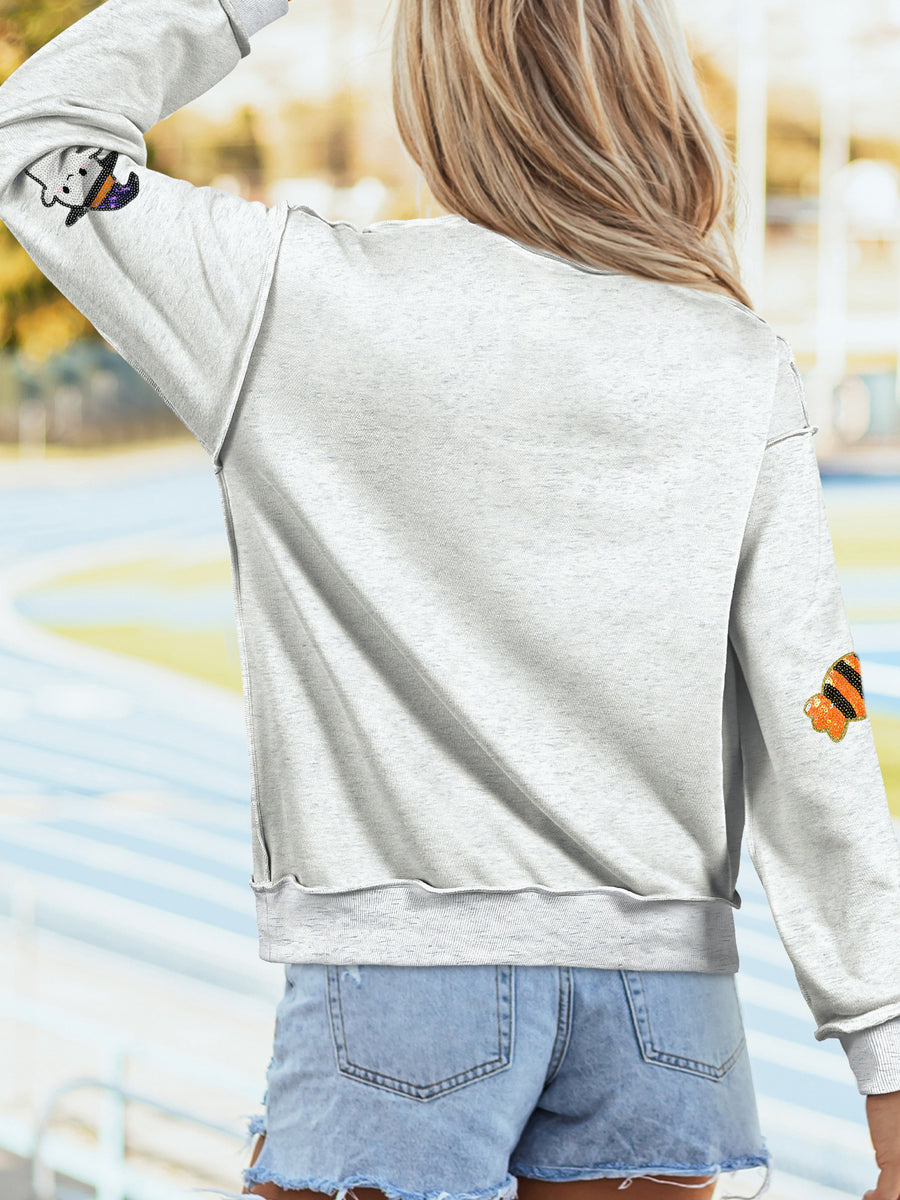 100% polyester Care instructions: Machine wash cold sweatshirt in orange with relaxed silhouette