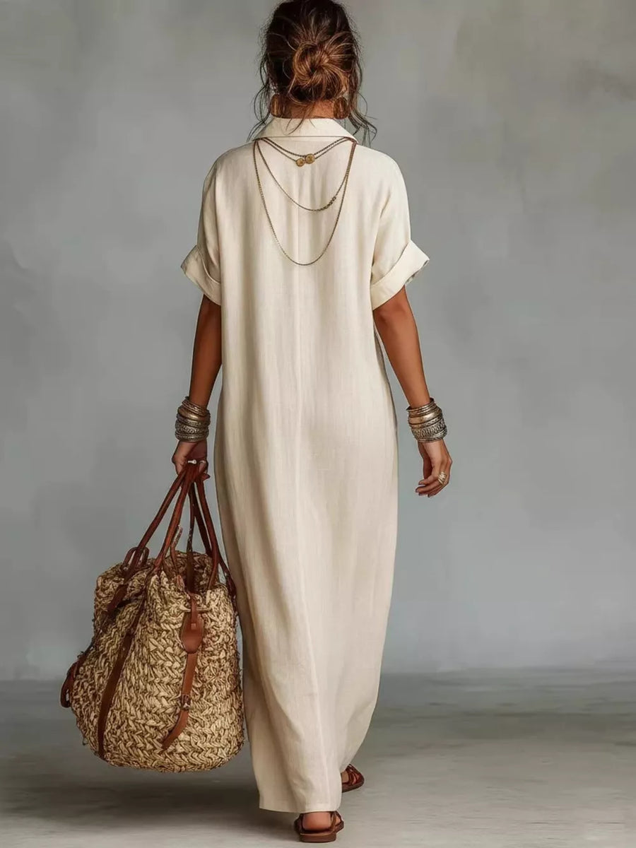 Apricot Full Size Bohemian Embroidered Maxi Dress