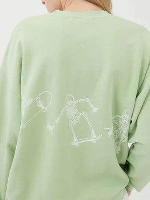 sweatshirt in Gray with crew neck and long sleeve