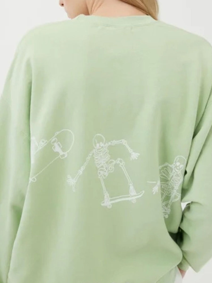 sweatshirt in Gray with crew neck and long sleeve