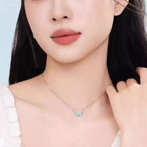 silver necklace with collar-length and lobster clasp