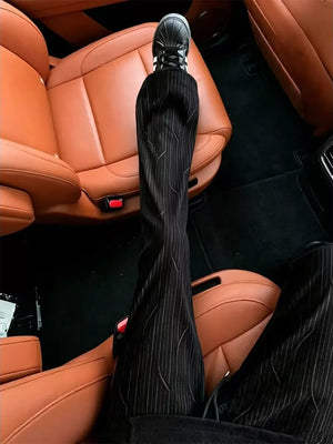 Apricot wide-leg pants with full-length and drawstring